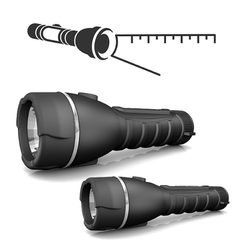 3 Pk 2AA 2D LED Robust Rubberized Grip Body Impact Resistant Outdoor Flashlight 