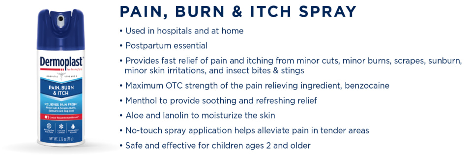  Dermoplast Sunburn and Burn Relief Spray with Benzocaine,  Menthol, Aloe & Lanolin, 2.75 Ounce : Health & Household
