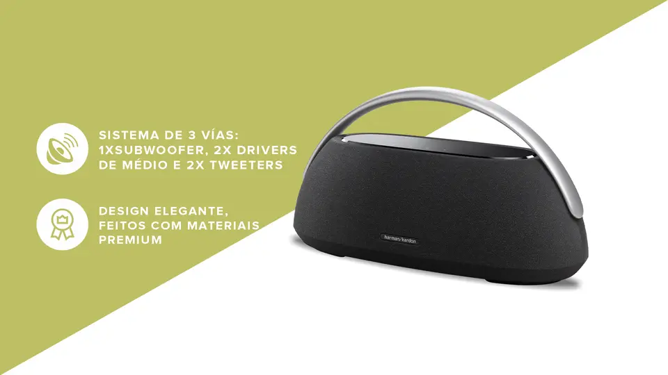 Caixa de Som Bluetooth Harman Kardon Go + Play 3, 160W | Preto