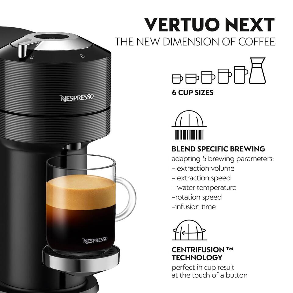 Nespresso Vertuo Next Máquina para hacer café y espresso de Breville