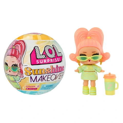 LOL Surprise Sunshine Makeover Hair Toys Set UV Color Change with 8 Surprises Collectible Tot Doll Walmart