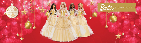 Barbie Signature 2023 Holiday Barbie Doll, 35Th, Anniversary, Golden Gown,  Brown