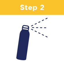 Step two: A spray can spraying.