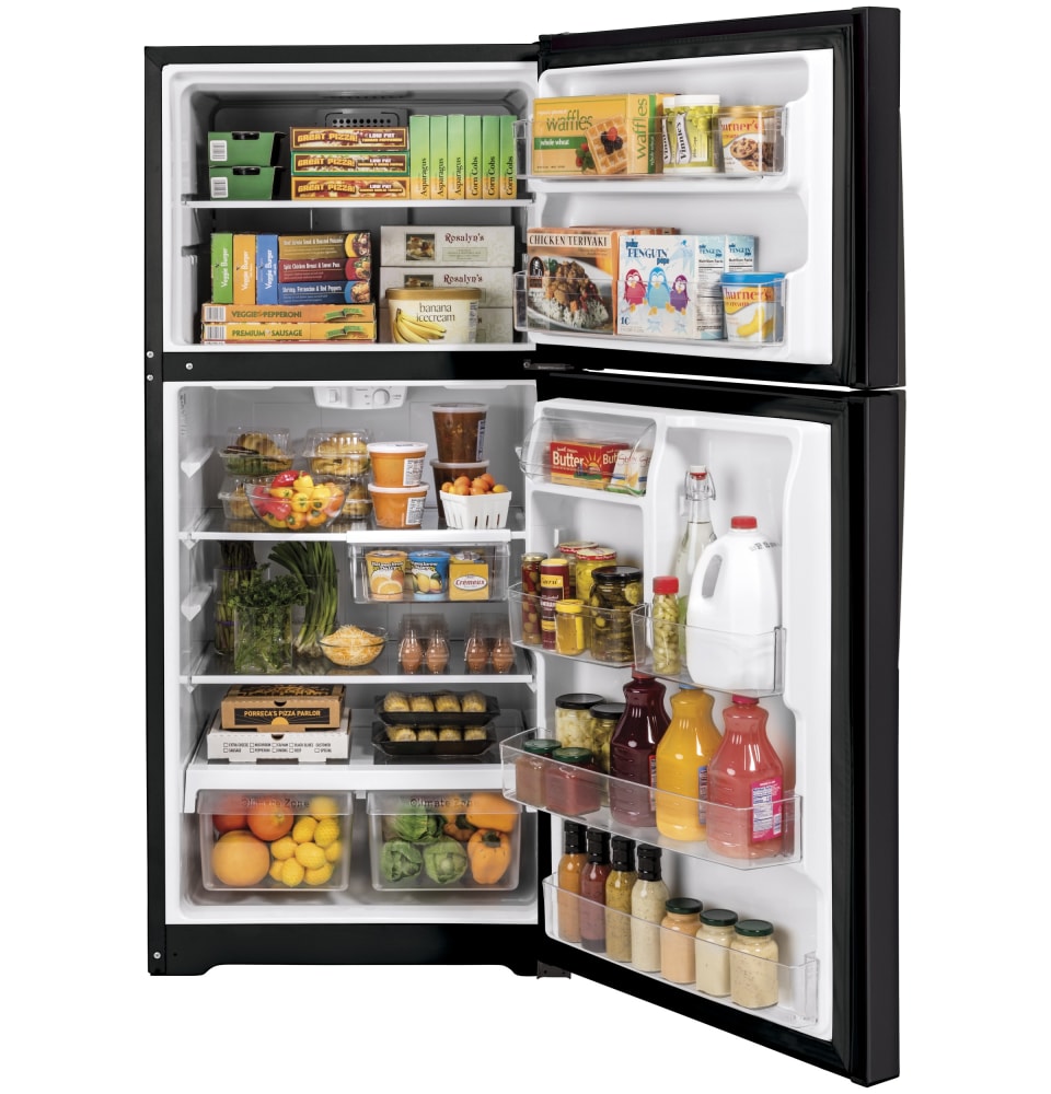 GE® 33 in. 21.9 Cu. Ft. Black Top Freezer Refrigerator 