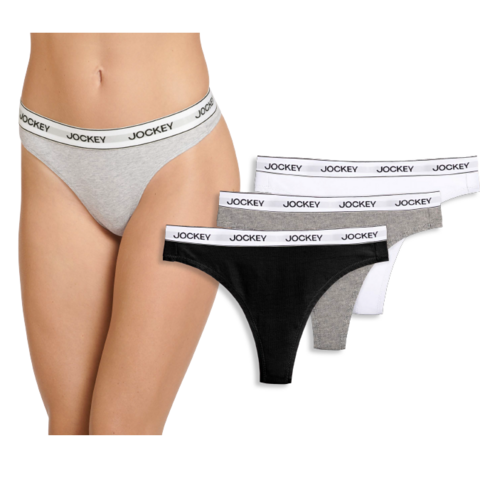 Jockey Essentials Girls Cotton Stretch Brief Underwear, 3-Pack, Sizes 6-16