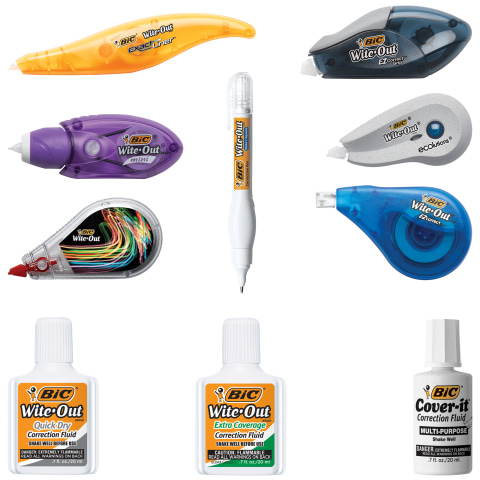 BIC® WITE-OUT® EXTRA COVERAGE CORRECTION FLUID, WHITE - Multi access office