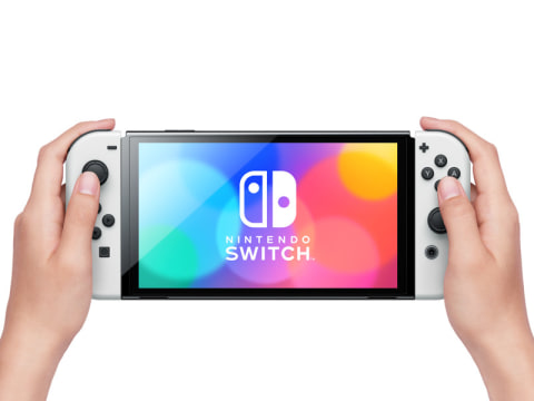 Nintendo Switch OLED White with Animal Crossing New Horizons Game 