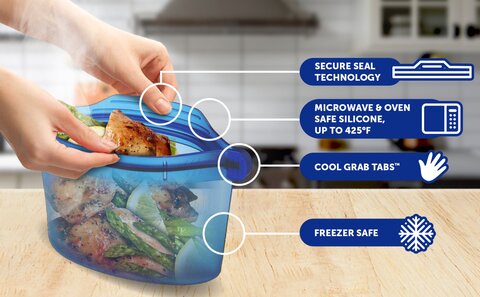 Ziploc® Endurables Medium Container Reusable Silicone Press To Seal Food Storage  Container, 4 ct - City Market