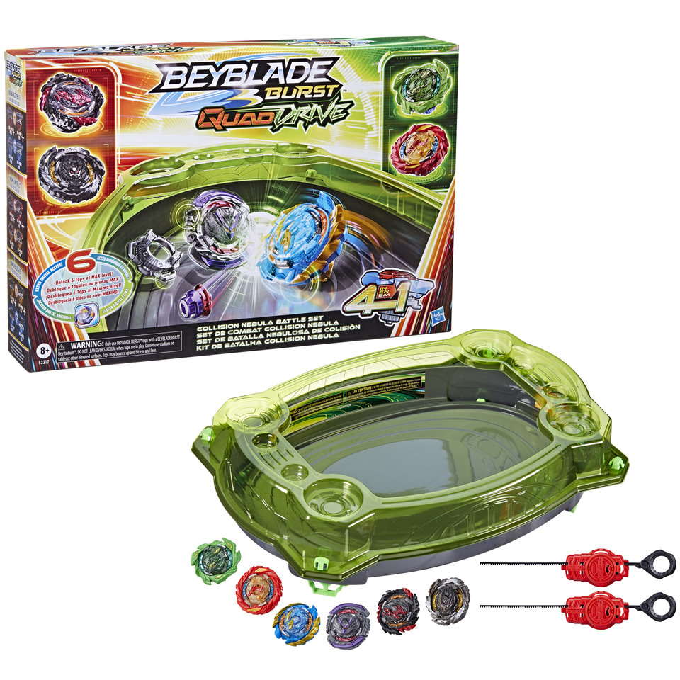 thumbnail video image 2 of Beyblade Burst QuadDrive Beystadium Battling Top Set Kids Toy for Boys and Girls, 2 of 8