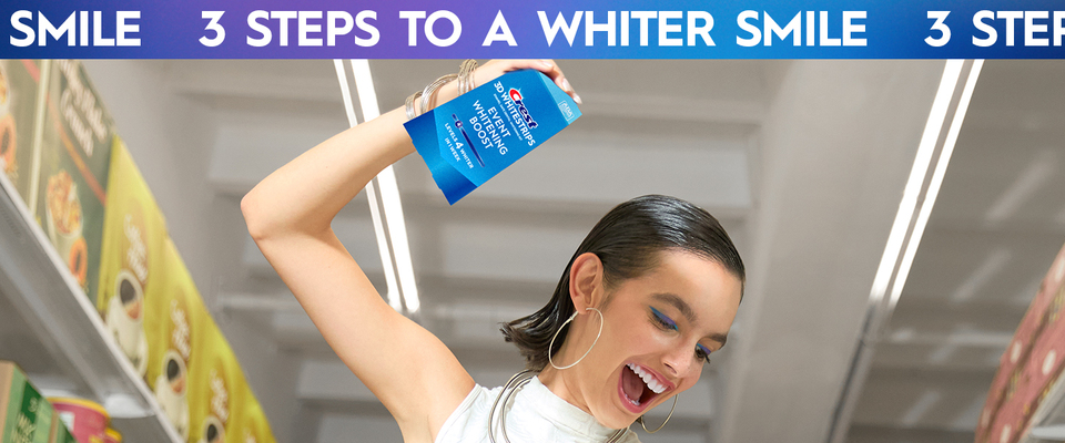 thumbnail video image 3 of Crest 3DWhitestrips At-home Teeth Whitening Strips, 7 Treatments, 14 Strips, 3 of 14