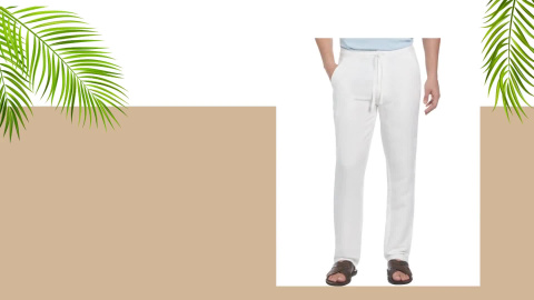 Cubavera 30 Inseam Linen Drawstring Mens Regular Fit Flat Front Pant JCPenney