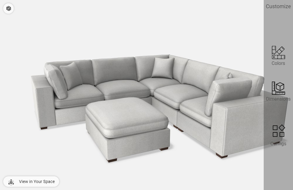 Image of the Thomasville Lowell 6 piece modular sectional
