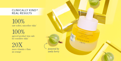 Golden Booster - 20x more Vitamin C than an Orange - 100% saw softer and smoother skin 