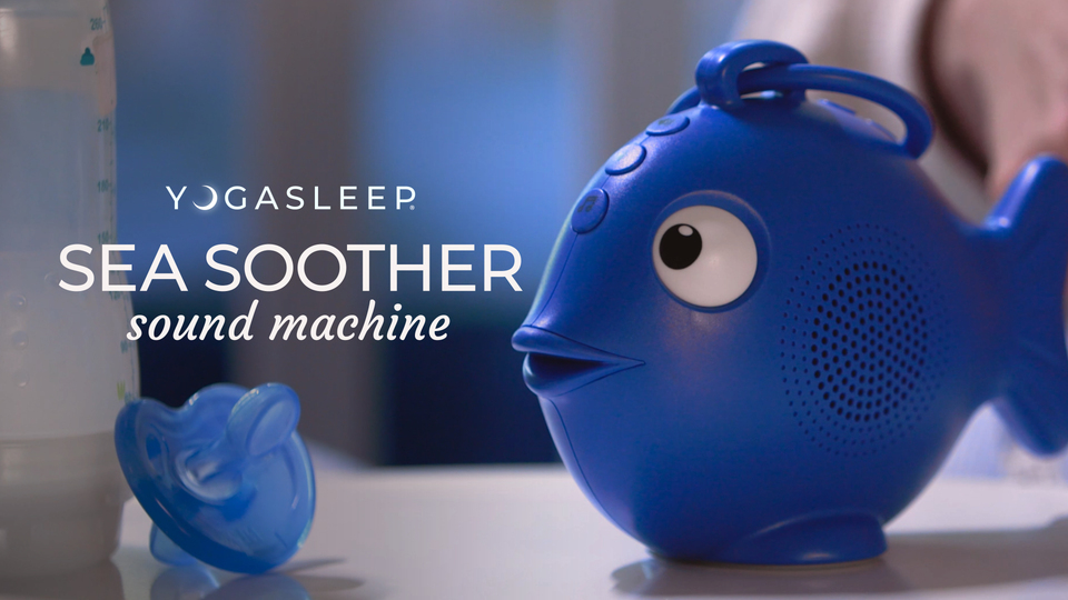 thumbnail video image 3 of Yogasleep Baby Sea Soother Sound Machine, Blue, 3 of 11