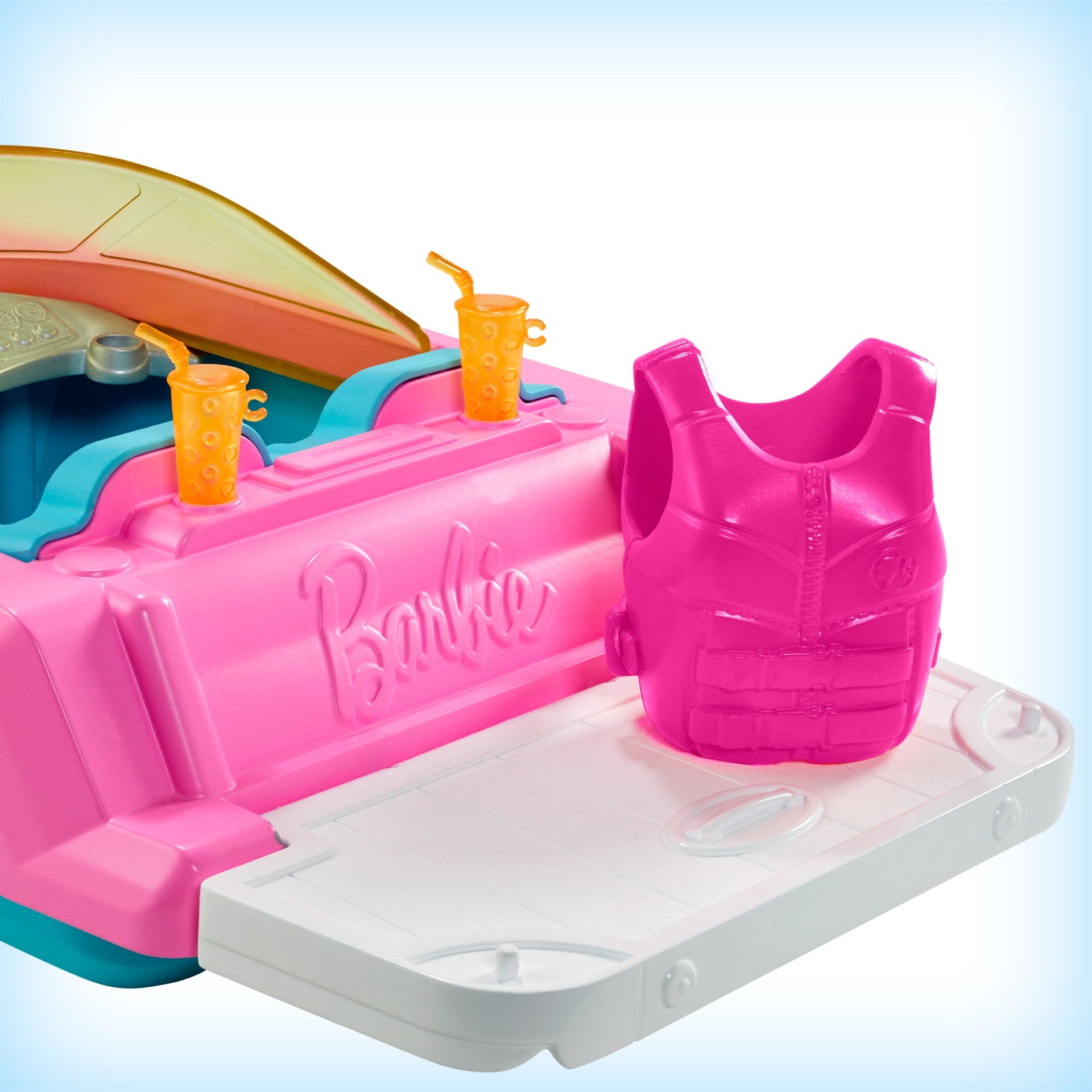 barbie boat with puppy and accessories