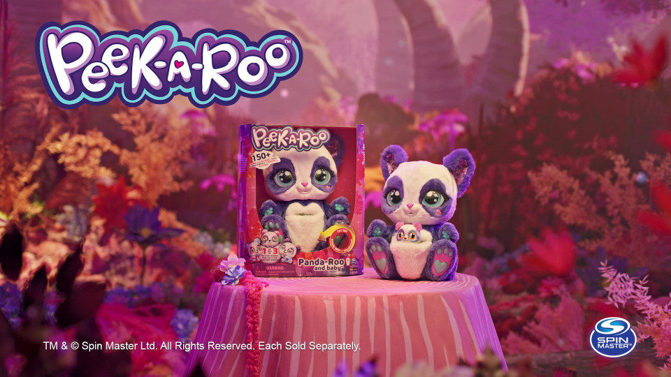 thumbnail video image 2 of Peek-A-Roo, Interactive Panda-Roo Plush Toy with Mystery Baby, 2 of 10