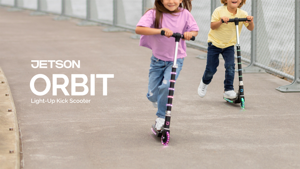Jetson Orbit Light-up Folding Kids Kick Scooter, Blue