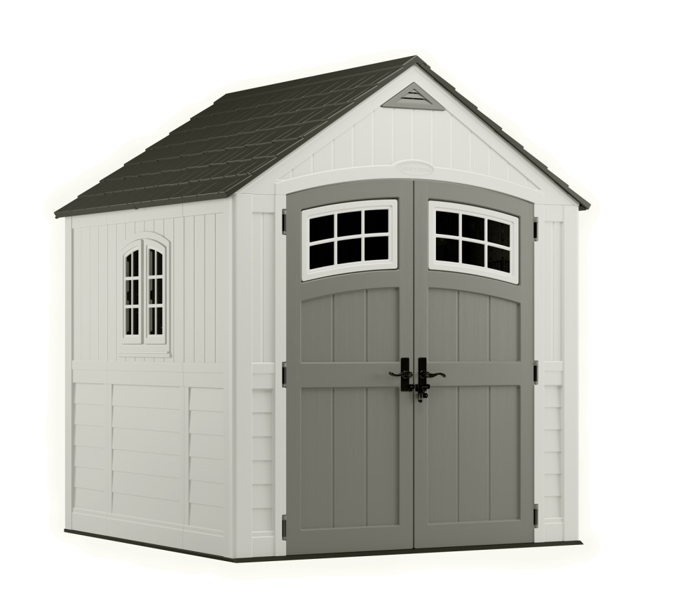 Suncast 7 x 7 ft. Metal and Resin Storage Shed, Vanilla