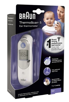 Braun No Touch Forehead Digital Thermometer, All Ages, White BNT300US 