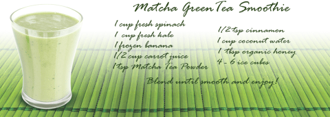 Drink Recipe: 1 cup spinach, 1 cup kale, 1 banana, 1/2 cup carrot juice, 1 tsp powder [cont'd]