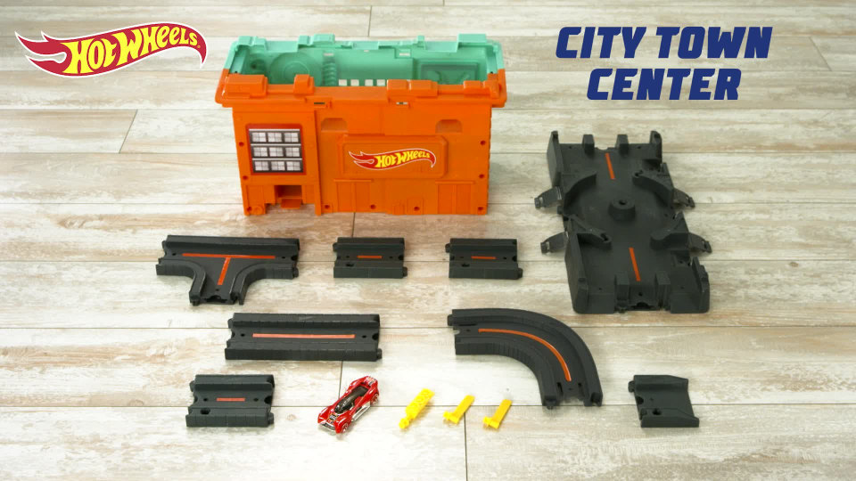 thumbnail video image 2 of Hot Wheels City Town Center Play Set Gift Idea for Ages 4 To 8 Years, 2 of 7