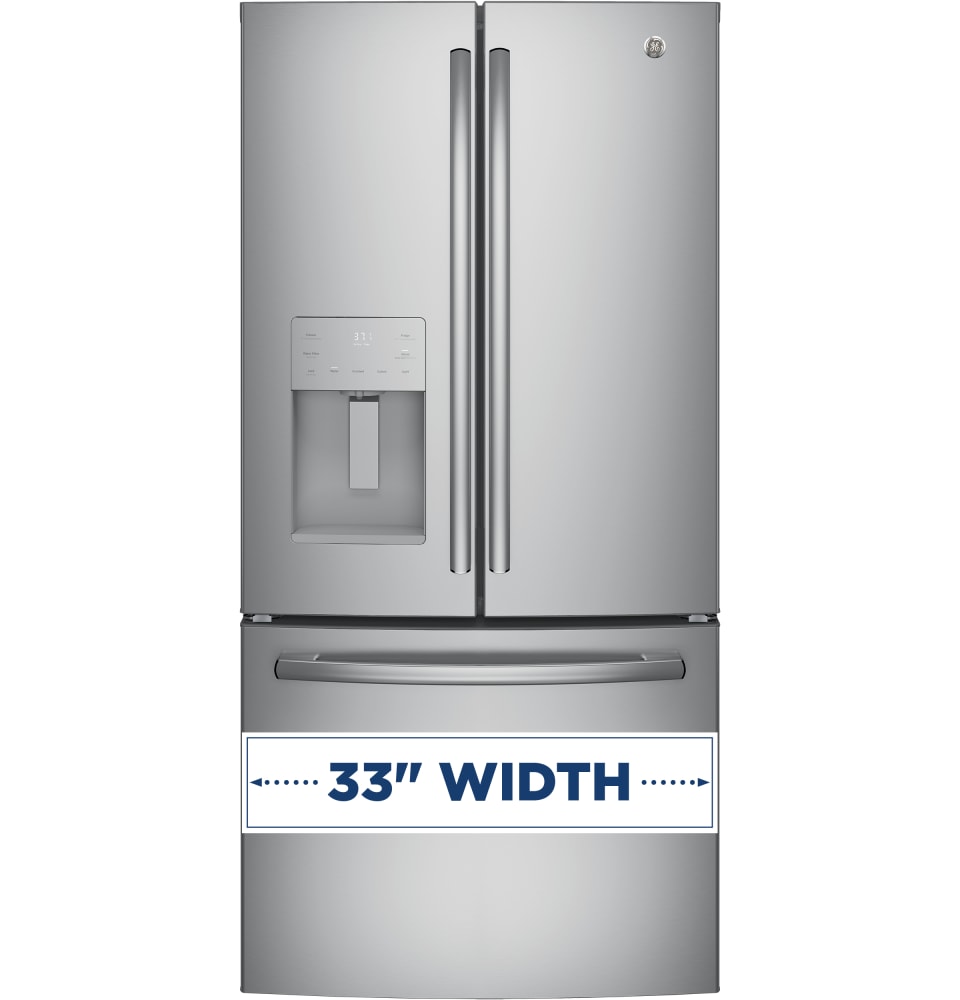 Gfe24jskss Ge 33 23 8 Cu Ft French Door Refrigerator With Exterior Ice Water Stainless Steel