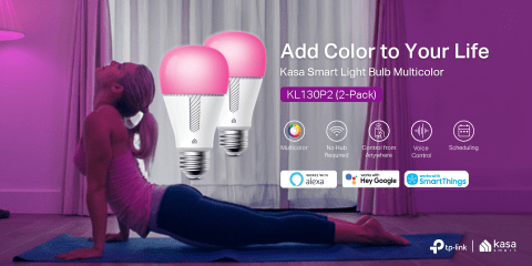 TP-Link Kasa A19 8.8W (60 Watt Equivalent) LED Multicolor Light Bulb, Voice  Control, (KL130 2-Pack) 