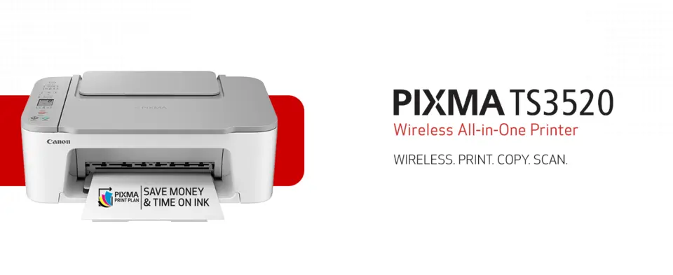 PIXMA TS3520 Wireless All-in-One Printer, Copy/Print/Scan, White