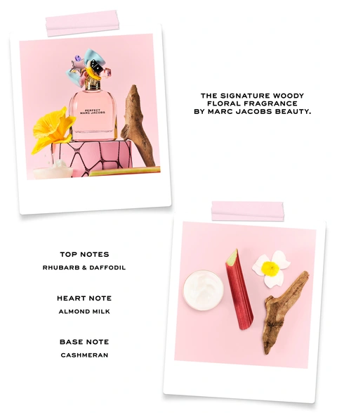 THE SIGNATURE WOODY FLORAL FRAGRANCE BY MARC JACOBS BEAUTY.TOP NOTES RHUBARB &amp; DAFFODIL HEART NOTE ALMOND MILK BASE NOTE CASHMERAN