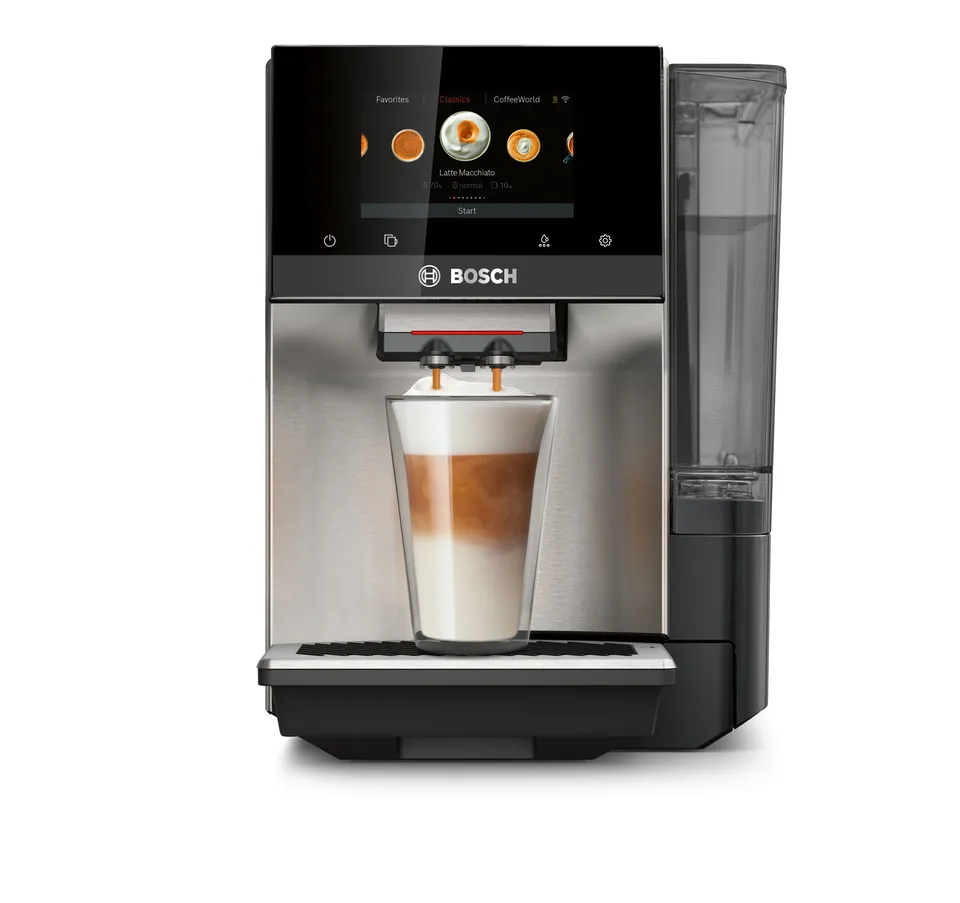 Bosch 800 Series Fully Automatic Espresso and Coffee Machine – 35 Drinks, Cold Brew, Double Cup, Milk Hose, Ceramic Grinder, Smart Features, in Black TPU60309 - Thumbnail 4