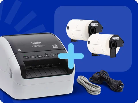 QL-1110NWBCV2 Wide-Format Thermal Label Printer Bundle | Brother