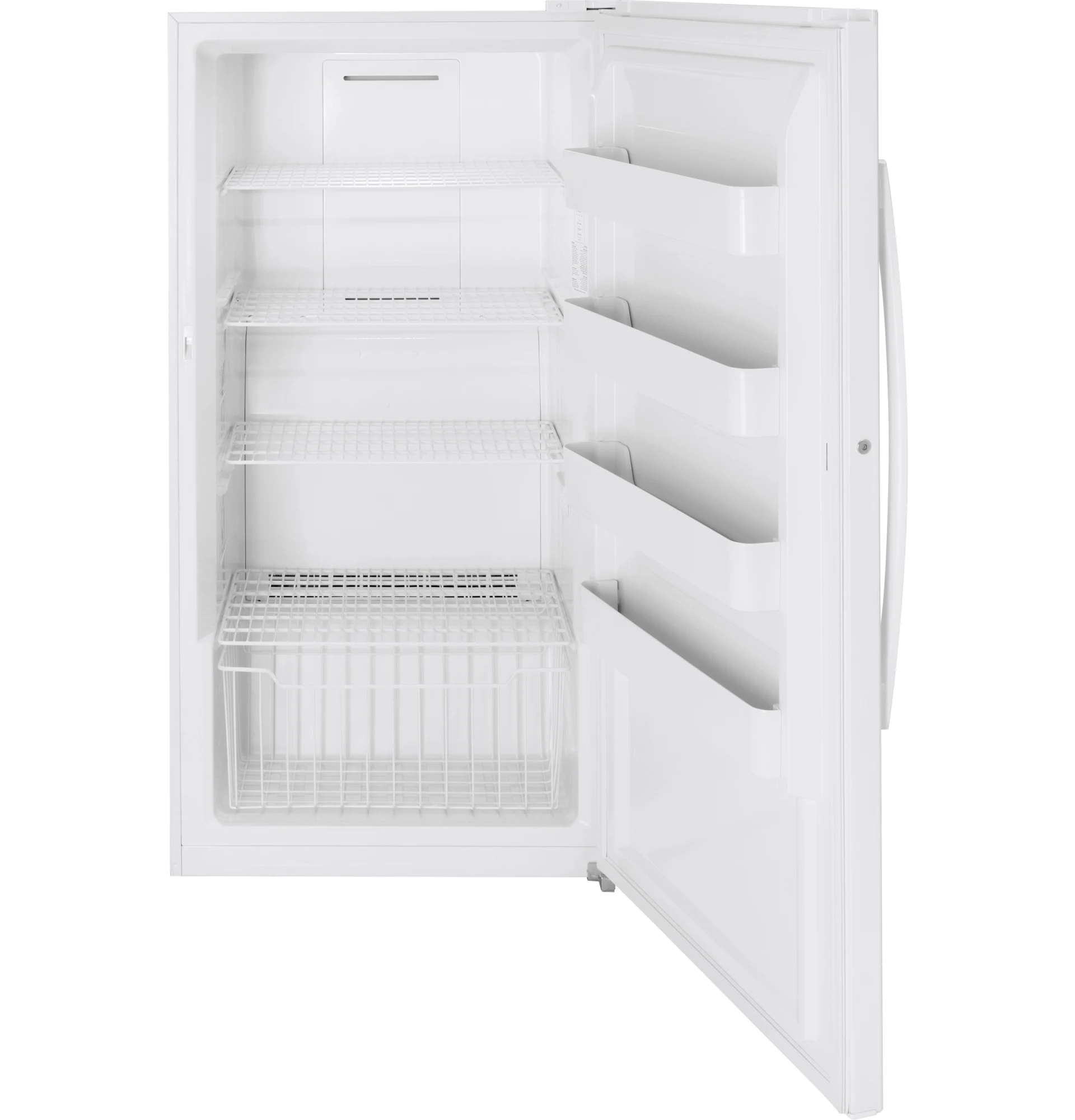 GE® 17.3 Cu. Ft. White Upright Freezer | Hallock's Appliances
