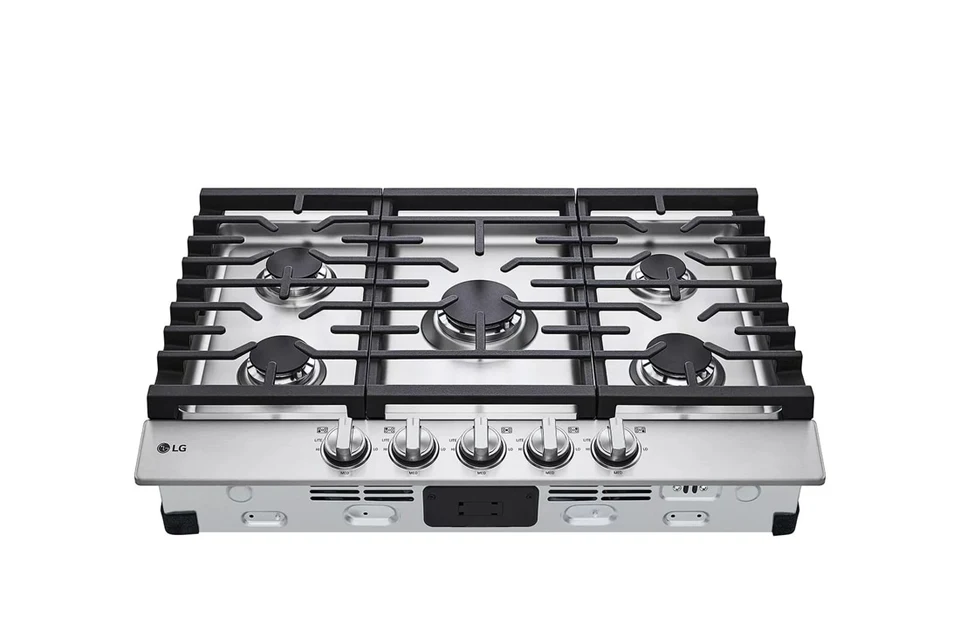 LG 30 inch Stainless 5 Burner Gas Cooktop - Thumbnail 2