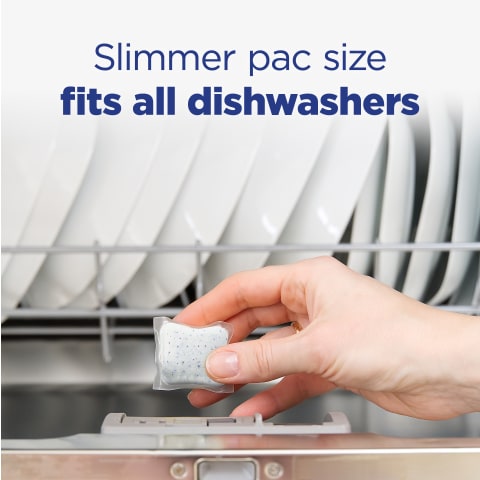 Slimmer pac size fits all dishwashers