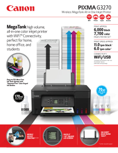 Canon Pixma G3270 Wireless MegaTank All-In-One Printer - Review 2023 -  PCMag Middle East