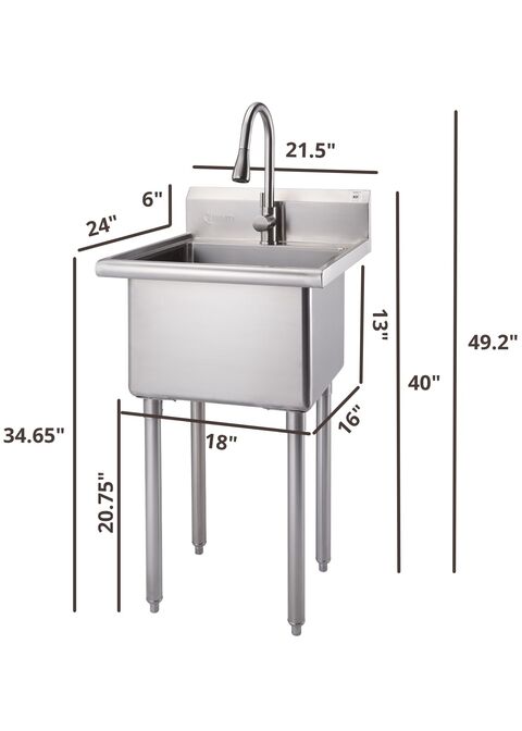 dimensions of the utility sink