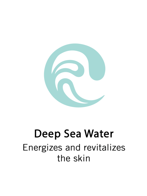 Deep Sea Water. Energizes and revitalizes the skin.