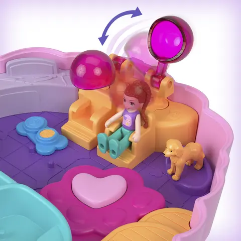 Polly Pocket Dolls Playset | Groom & Glam Poodle Compact