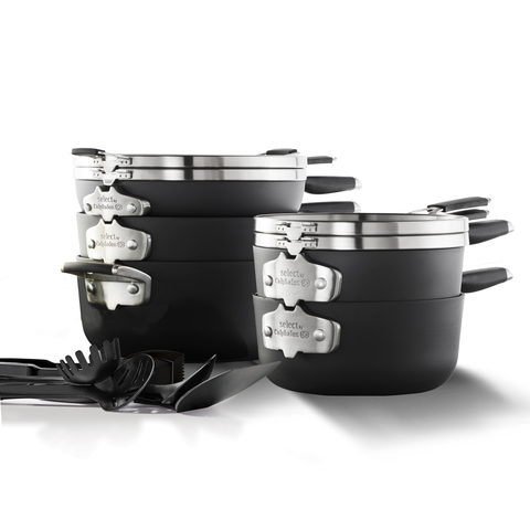 Select by Calphalon Hard-Anodized Nonstick Pots and Pans, 14-Piece Cookware  Set in Black 