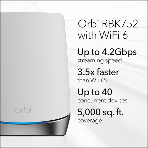 NETGEAR - Orbi AX4200 Tri-Band Mesh Wi-Fi 6 System (2-pack) - White