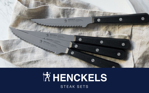 Set of 8 Steak Knives in Wood Case Zwilling J.A. Henckels Stainless Steel  Serrated Blades, 39035-000 Made in Spain -  Israel