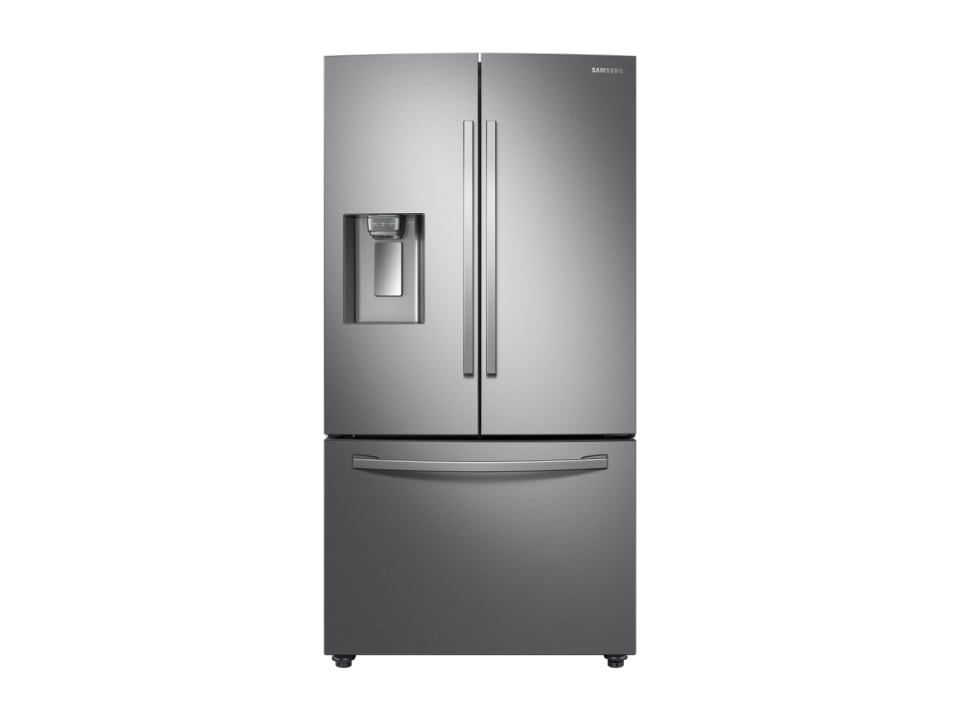 Samsung 22 6 Cu Ft Counter Depth French Door Refrigerator With Ice Maker Fingerprint Resistant Stainless Steel Energy Star In The French Door Refrigerators Department At Lowes Com