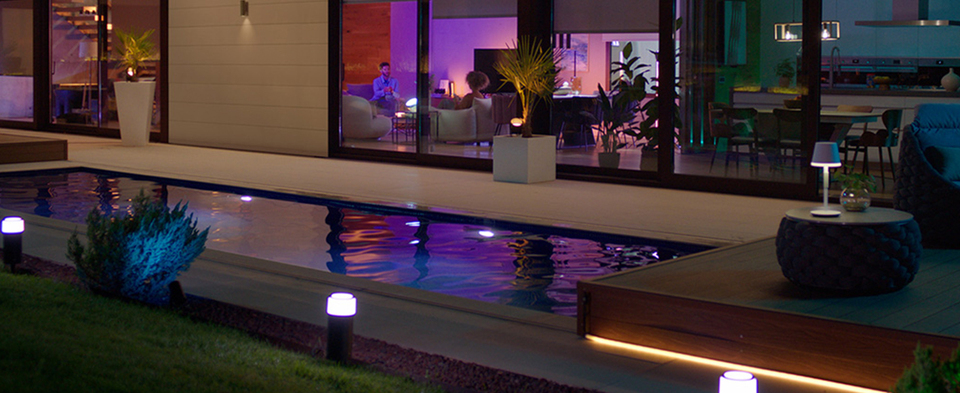 thumbnail video image 2 of Philips Hue Outdoor Lightstrip Integrated LED Ble 16.4 feet, White, 2 of 9
