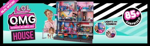 LOL Surprise OMG Fashion House Playset - Real Wood Doll House with 85+  Surprises