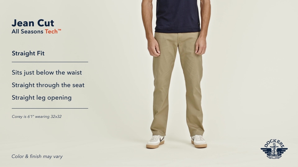 Dockers Men's Straight Fit Jean Cut Khaki All Seasons Tech Pants ...