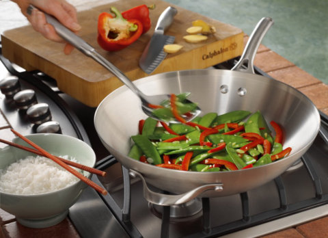 Calphalon #155 13 Stir Fry Pan Wok Two-handle, Stainless Steel