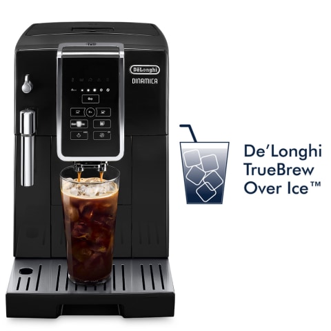 De'Longhi Black Dinamica Espresso Machine with Iced Coffee and