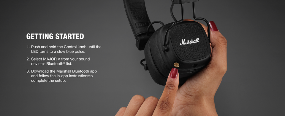 Marshall Major V Wireless On Ear Bluetooth Headphones with