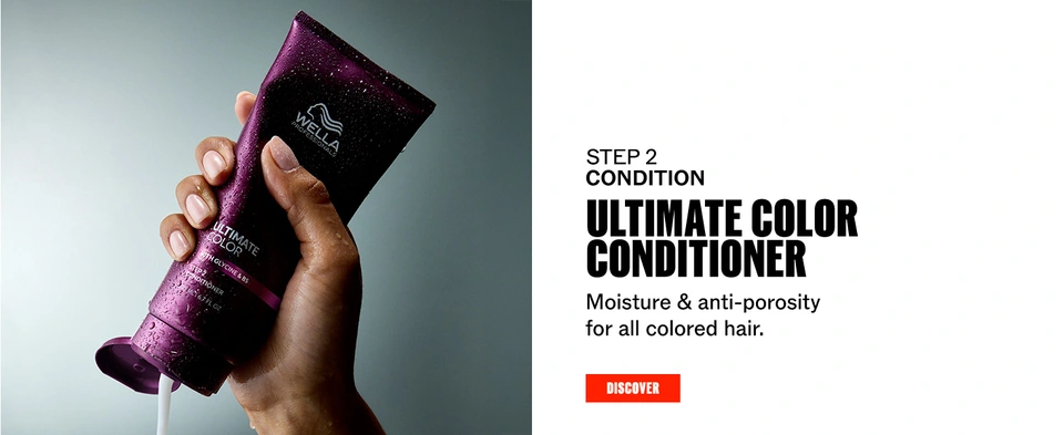 Step 2 condition with Ultimate Color conditioner for moisture and anti-porosity
