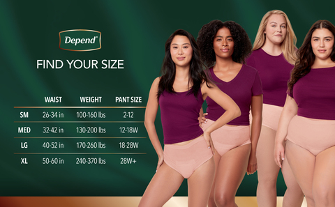 Depend Silhouette Adult Incontinence Underwear for Women, S, Black